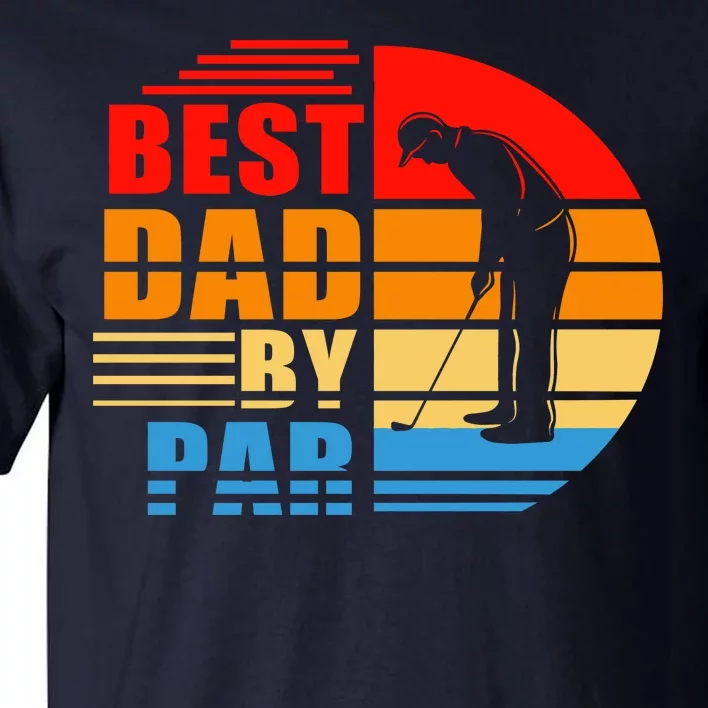 Best Dad By Par Retro Golf Sunset Tall T-Shirt