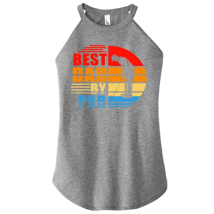 Best Dad By Par Retro Golf Sunset Women’s Perfect Tri Rocker Tank