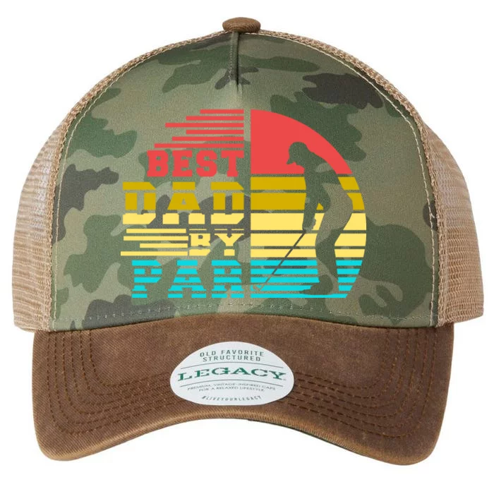 Best Dad By Par Retro Sunset Legacy Tie Dye Trucker Hat