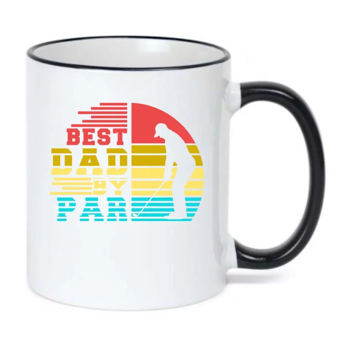 Best Dad By Par Retro Sunset Black Color Changing Mug