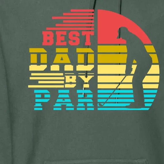 Best Dad By Par Retro Sunset Premium Hoodie