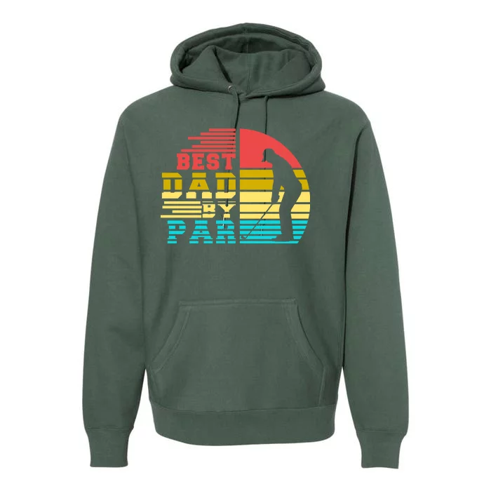 Best Dad By Par Retro Sunset Premium Hoodie