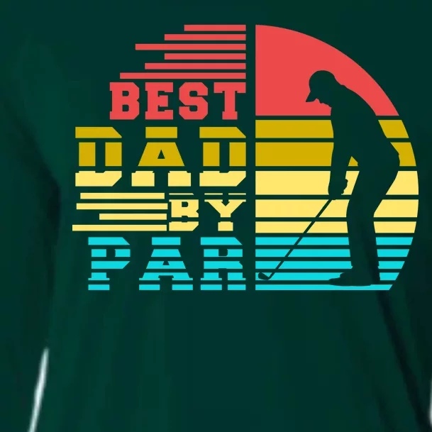 Best Dad By Par Retro Sunset Cooling Performance Long Sleeve Crew