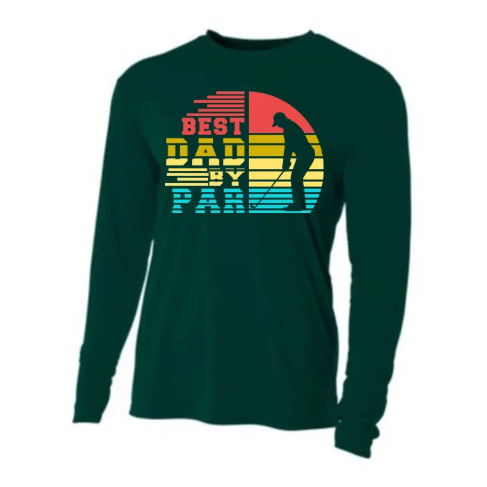 Best Dad By Par Retro Sunset Cooling Performance Long Sleeve Crew