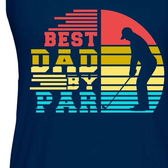 Best Dad By Par Retro Sunset Ladies Essential Flowy Tank