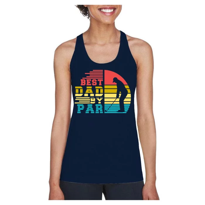 Best Dad By Par Retro Sunset Women's Racerback Tank