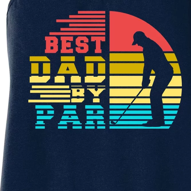 Best Dad By Par Retro Sunset Women's Racerback Tank