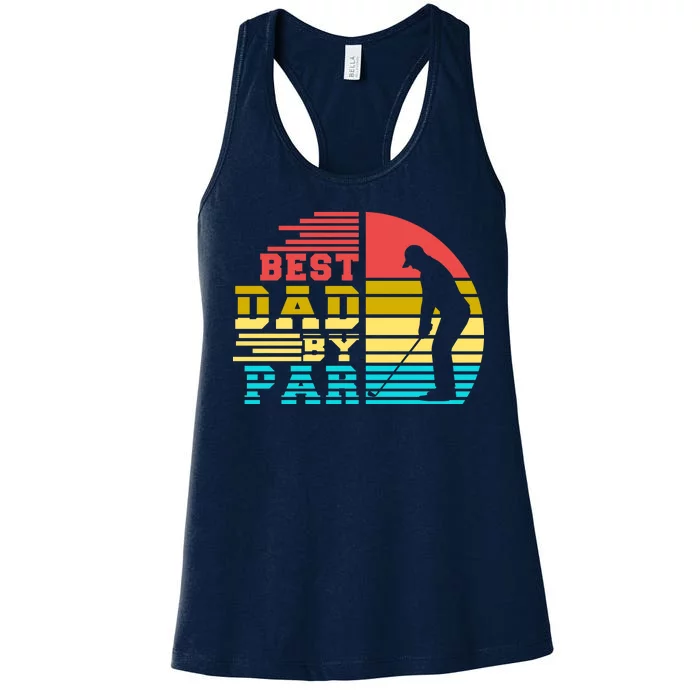 Best Dad By Par Retro Sunset Women's Racerback Tank