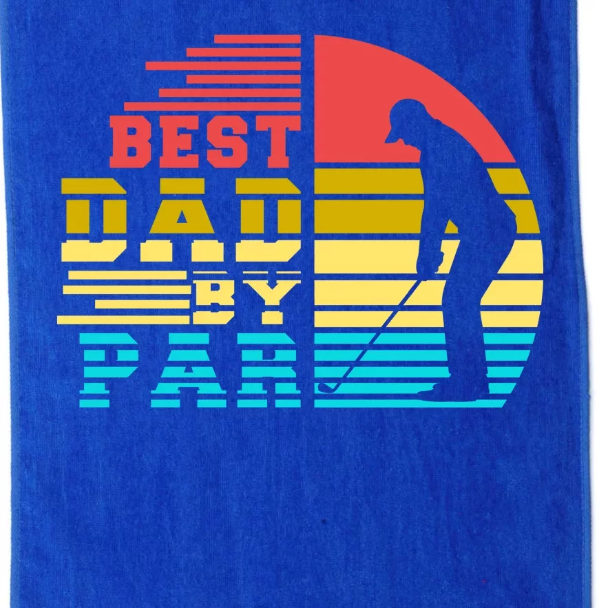 Best Dad By Par Retro Sunset Platinum Collection Golf Towel