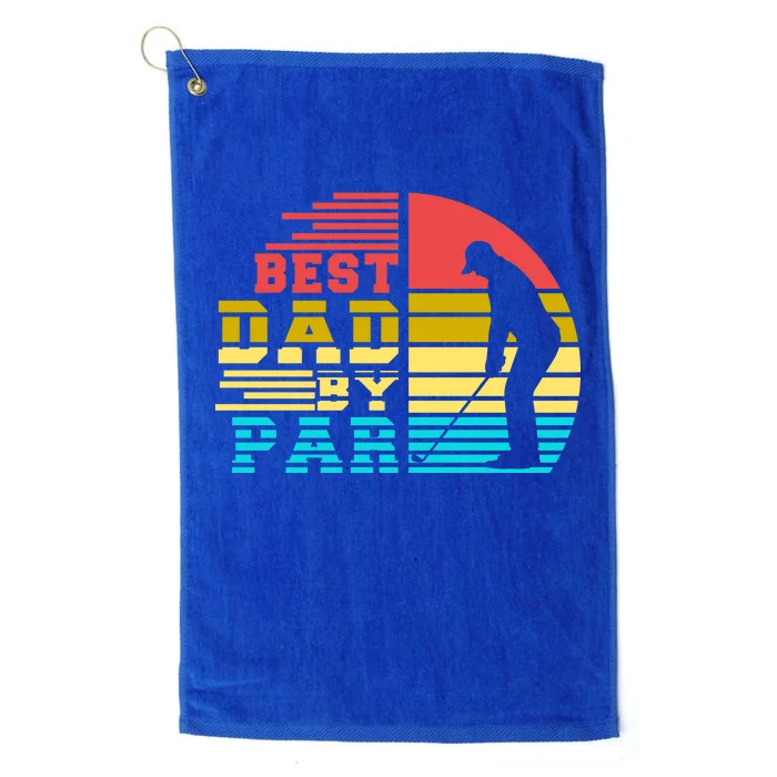 Best Dad By Par Retro Sunset Platinum Collection Golf Towel