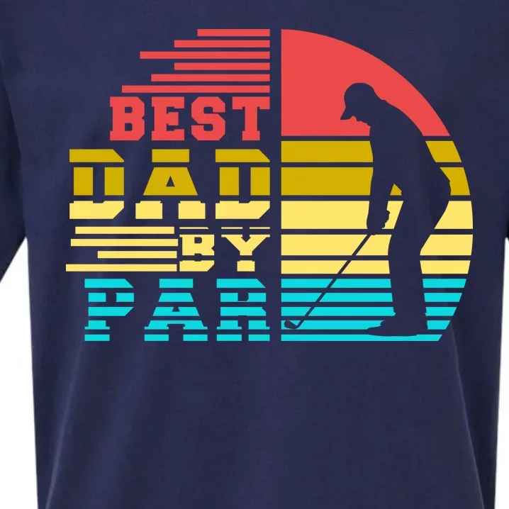 Best Dad By Par Retro Sunset Sueded Cloud Jersey T-Shirt