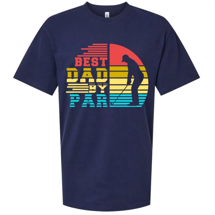 Best Dad By Par Retro Sunset Sueded Cloud Jersey T-Shirt