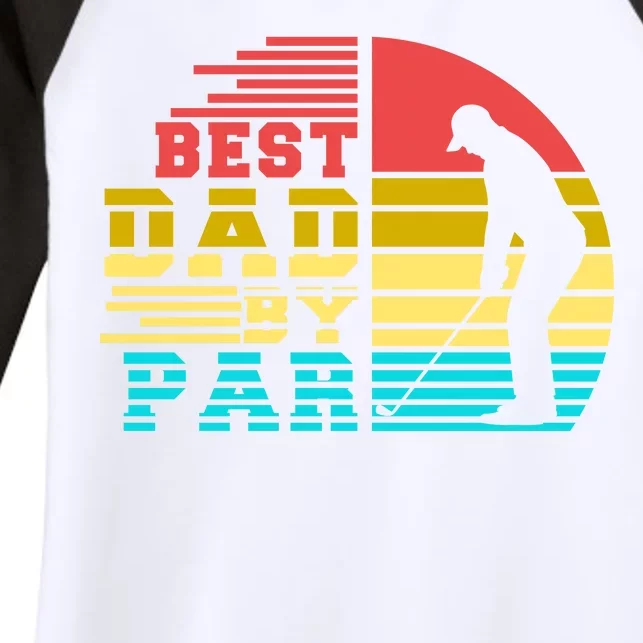 Best Dad By Par Retro Sunset Women's Tri-Blend 3/4-Sleeve Raglan Shirt