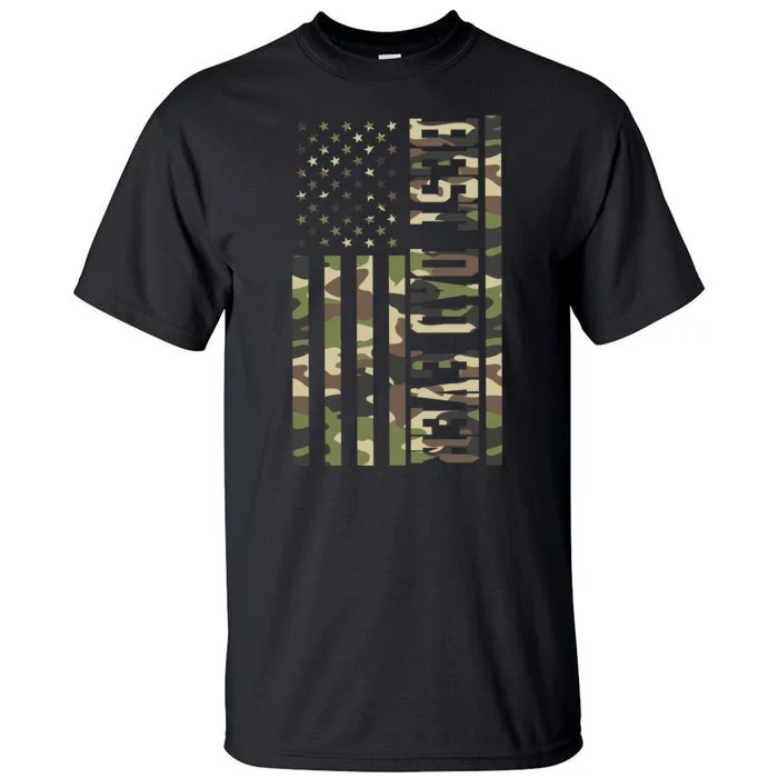 Best Dad Ever Army Flag Tall T-Shirt