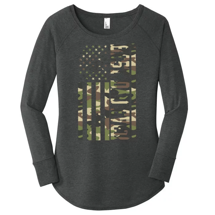 Best Dad Ever Army Flag Women's Perfect Tri Tunic Long Sleeve Shirt