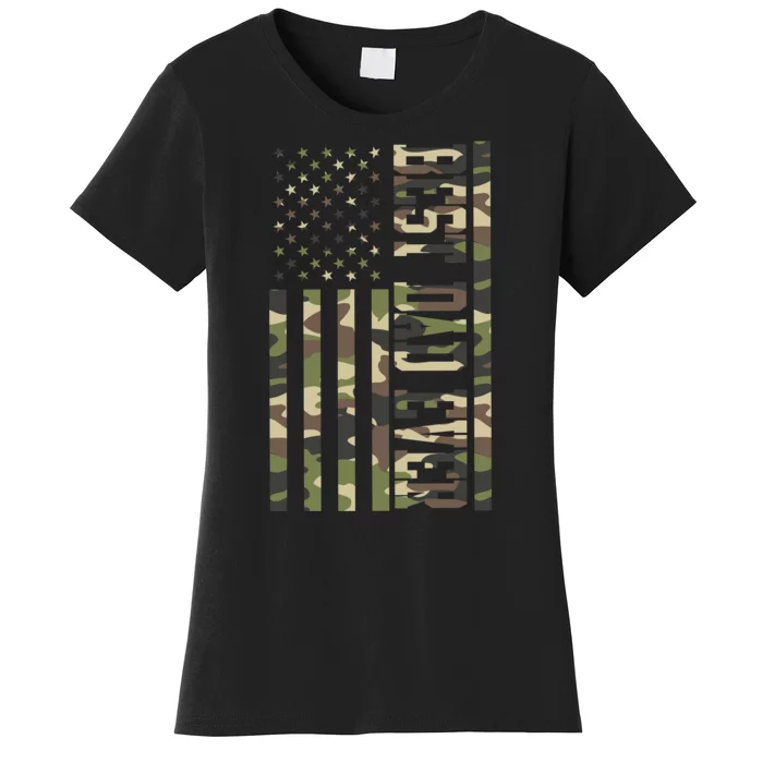 Best Dad Ever Army Flag Women's T-Shirt