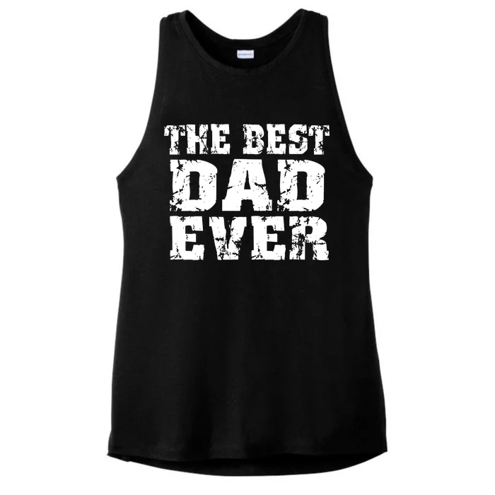 Best Dad Ever Block Logo Ladies Tri-Blend Wicking Tank