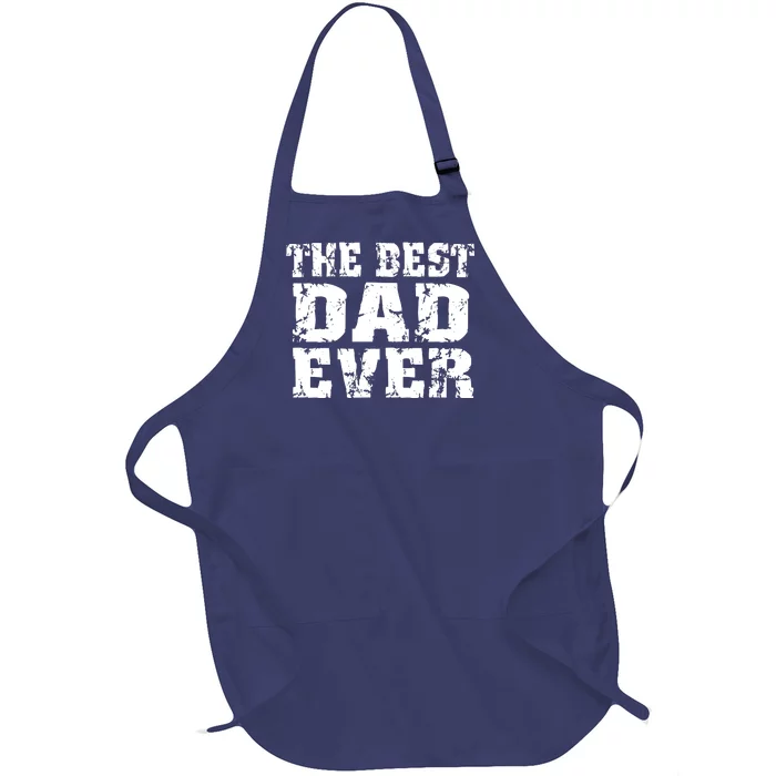 Best Dad Ever Block Logo Full-Length Apron With Pocket