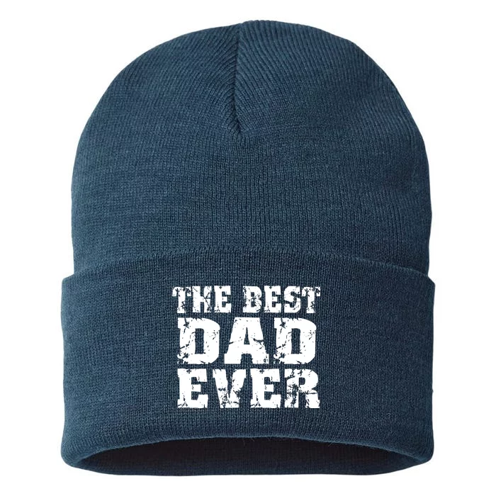 Best Dad Ever Block Logo Sustainable Knit Beanie