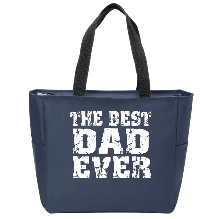 Best Dad Ever Block Logo Zip Tote Bag