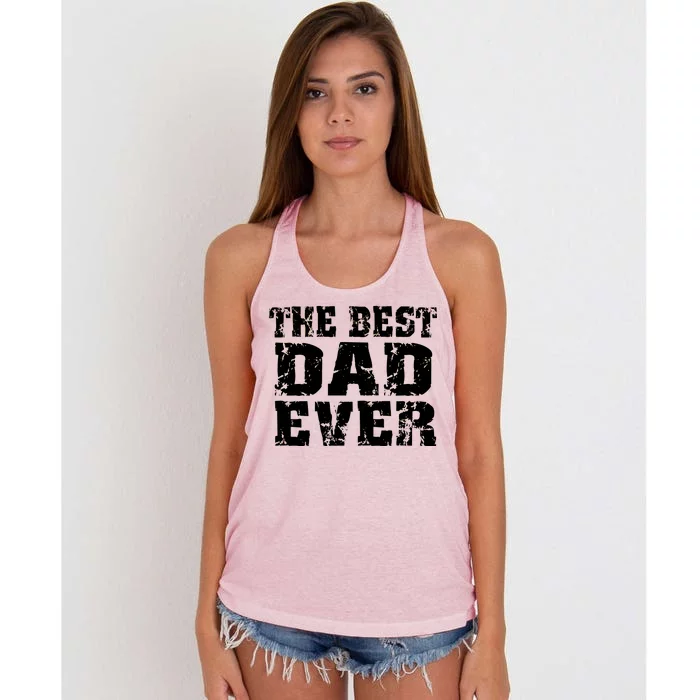 Best Dad Ever Block Logo Women's Knotted Racerback Tank