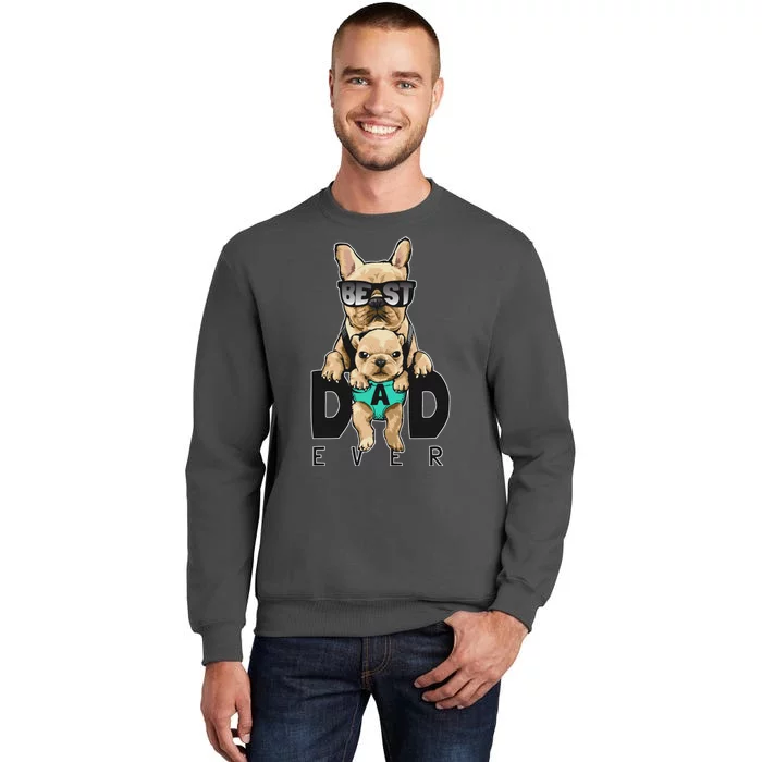 Best Dad Ever Cute Funny Dog Pug Dad Tall Sweatshirt