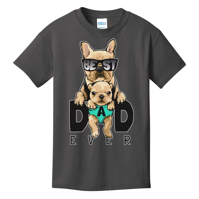 Best Dad Ever Cute Funny Dog Pug Dad Kids T-Shirt