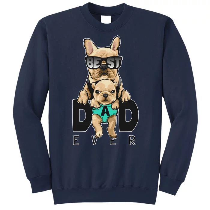 Best Dad Ever Cute Funny Dog Pug Dad Sweatshirt