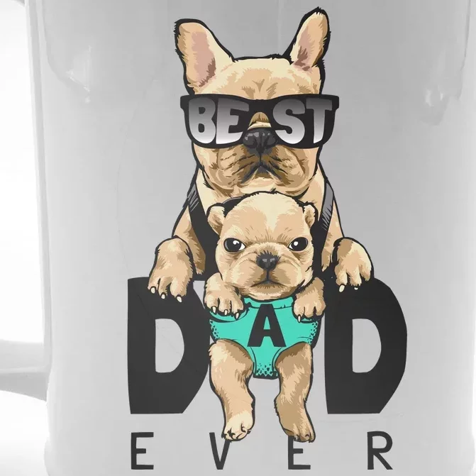 Best Dad Ever Cute Funny Dog Pug Dad Front & Back Beer Stein