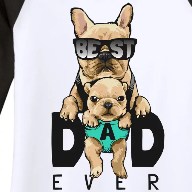 Best Dad Ever Cute Funny Dog Pug Dad Women's Tri-Blend 3/4-Sleeve Raglan Shirt