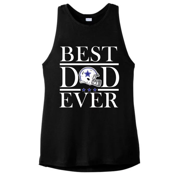 Best Dad Ever Dallas Football Ladies Tri-Blend Wicking Tank