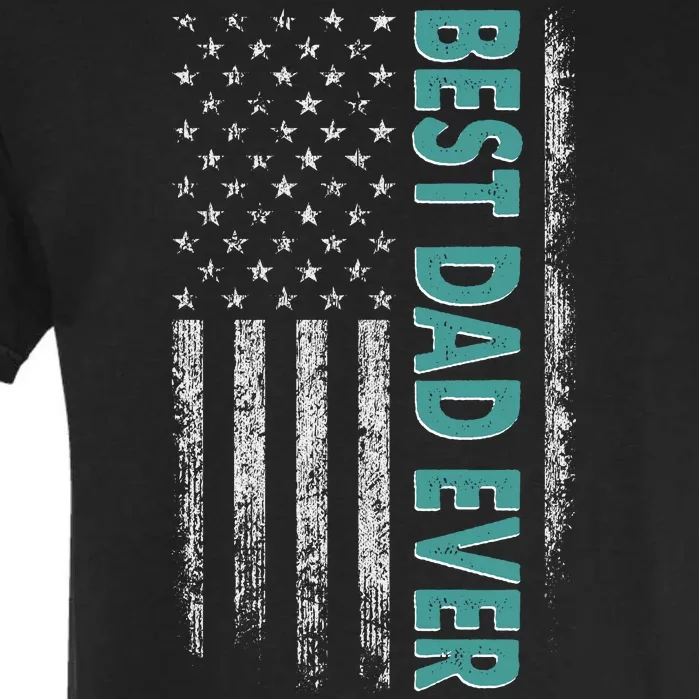 Best Dad Ever Distressed USA American Flag Garment-Dyed Heavyweight T-Shirt