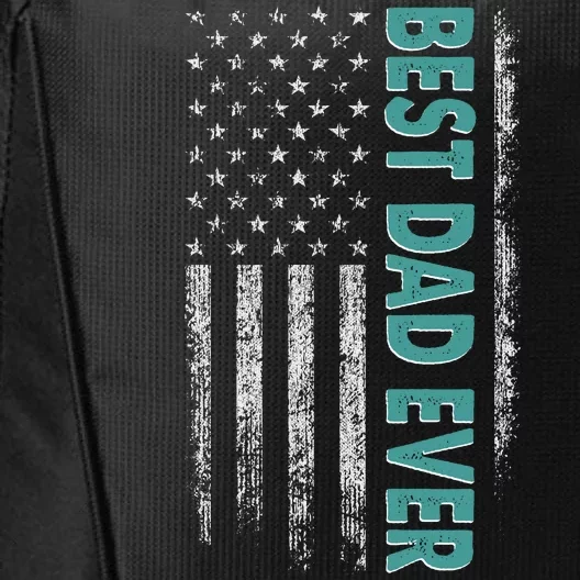 Best Dad Ever Distressed USA American Flag City Backpack