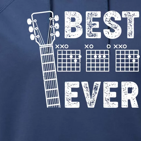 Best Dad Ever Musical Guitar Chords Performance Fleece Hoodie