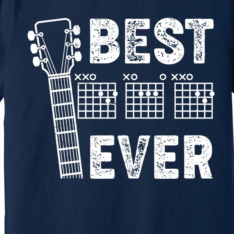 Best Dad Ever Musical Guitar Chords Premium T-Shirt