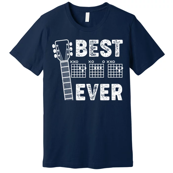 Best Dad Ever Musical Guitar Chords Premium T-Shirt