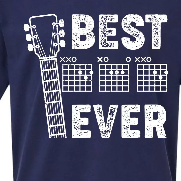 Best Dad Ever Musical Guitar Chords Sueded Cloud Jersey T-Shirt