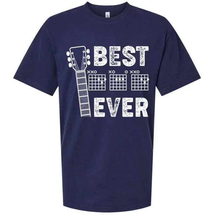 Best Dad Ever Musical Guitar Chords Sueded Cloud Jersey T-Shirt