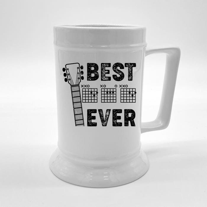 Best Dad Ever Musical Guitar Chords Front & Back Beer Stein