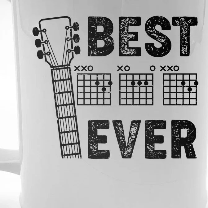 Best Dad Ever Musical Guitar Chords Front & Back Beer Stein