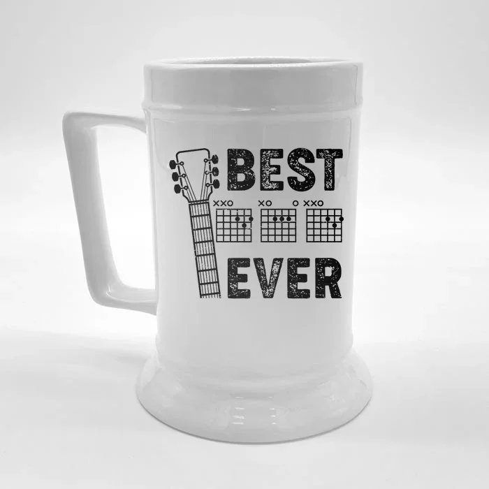 Best Dad Ever Musical Guitar Chords Front & Back Beer Stein