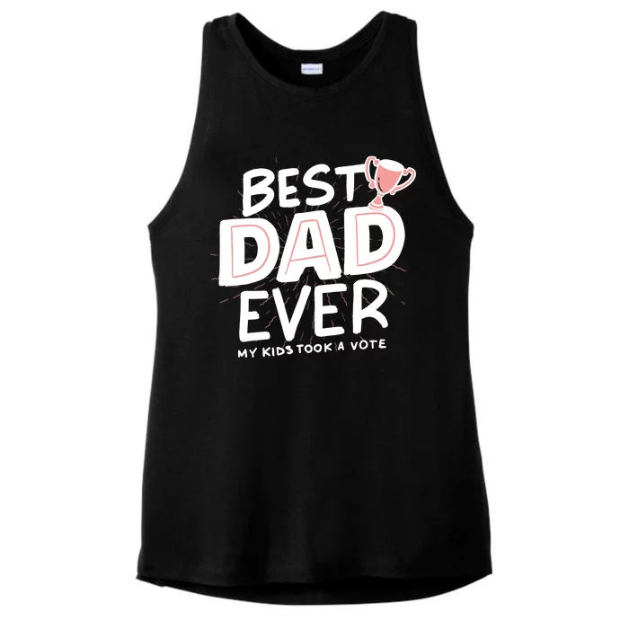 Best Dad Ever My Kids Took A Vote Ladies Tri-Blend Wicking Tank