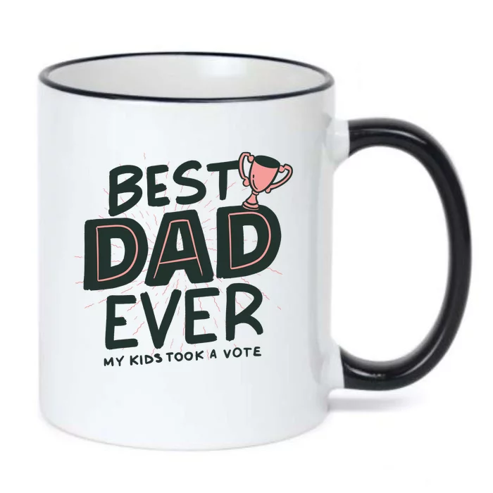 Best Dad Ever My Kids Took A Vote Black Color Changing Mug