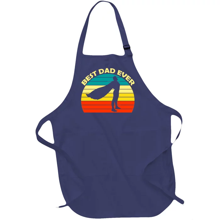 Best Dad Ever Super Dad Hero Full-Length Apron With Pocket