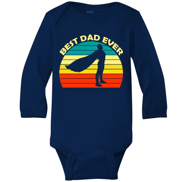 Best Dad Ever Super Dad Hero Baby Long Sleeve Bodysuit