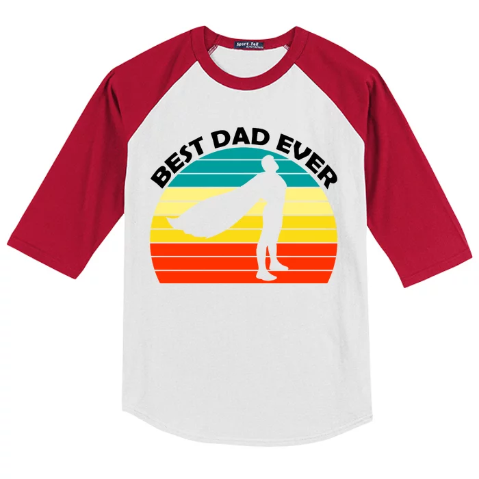 Best Dad Ever Super Dad Hero Kids Colorblock Raglan Jersey