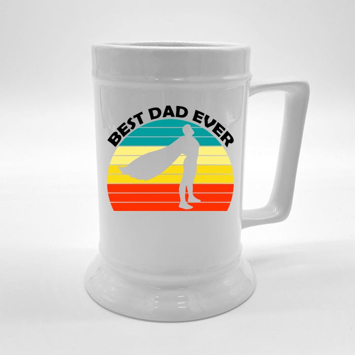 Best Dad Ever Super Dad Hero Front & Back Beer Stein