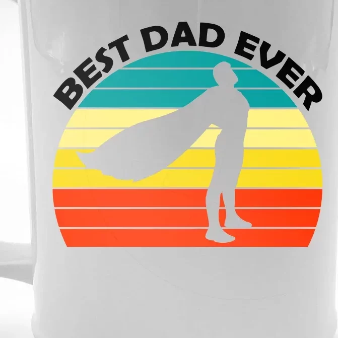 Best Dad Ever Super Dad Hero Front & Back Beer Stein