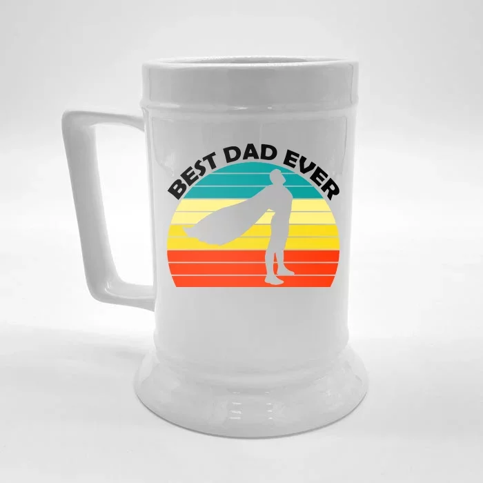 Best Dad Ever Super Dad Hero Front & Back Beer Stein