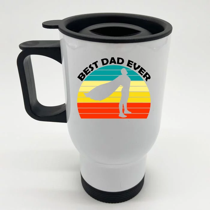 Best Dad Ever Super Dad Hero Front & Back Stainless Steel Travel Mug